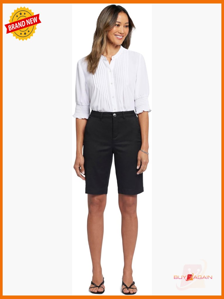 Bermuda Shorts Stretch Twill High Rise 4 Pocket 11 Inch Inseam